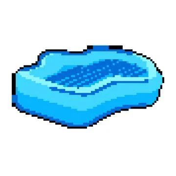 Relax inflatable swimming pool pixel art vector illustration 스톡 일러스트