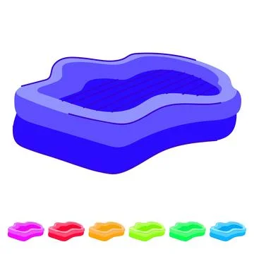 Relax inflatable swimming pool vector cartoon graphic Stock Illustration