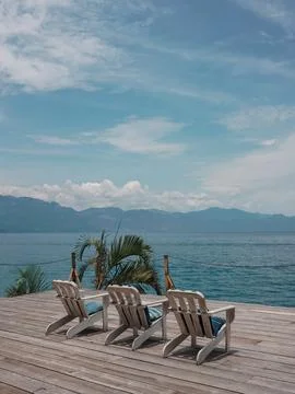 Relax in lakefront 写真素材