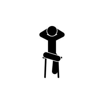 Relax, man, sitting icon. Element of man is sitting icon for mobile concept and Stock Illustration