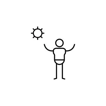 Relax, man, sun icon. Element of people in travel line icon. Thin line icon for Stock Illustration
