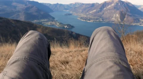 Relax in the mountains with a beautiful view Stock Footage 59572068