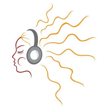 Relax with music Stock Illustration
