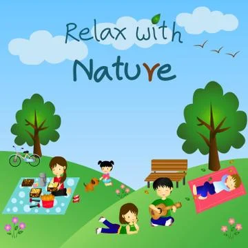 Relax with nature Stock Illustration