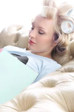 Relax with a nice book.  Stock Photos