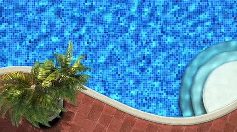 Relax by the pool with palm trees Stock Footage 59600696