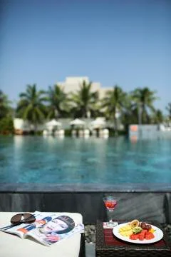 Relax in pool Foto stock