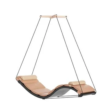 Relax Room Swing Float Chair Hammock Hanged on a Ropes. 3d Rendering Stock Illustration