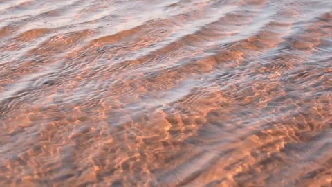Relax sea waves with clean clear water and sand. Slowly splash, meditation Stock Footage 123611900