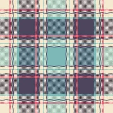 Relax seamless check texture, old-fashioned tartan fabric background. Mosai.. Stock Illustration