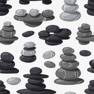 Relax stone seamless pattern vector Illustrazione stock