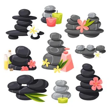 Relax stones vector set Stock Illustration