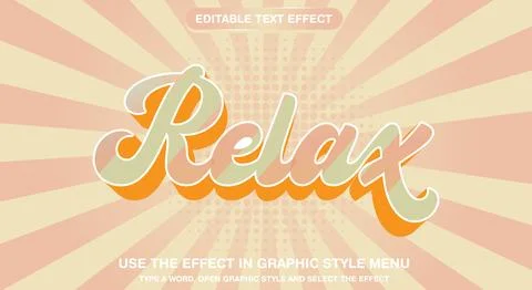 Relax text effect editable mood and modern text style Stock Illustration