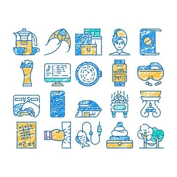 Relax therapy time icon hand drawn 스톡 일러스트