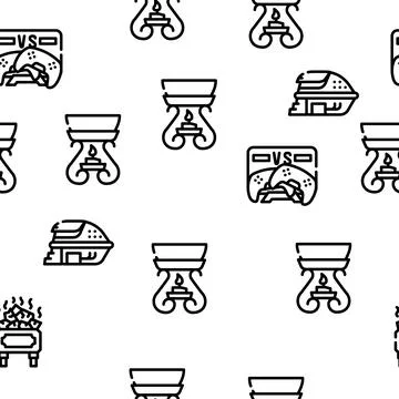 Relax Therapy Time Vector Seamless Pattern Stock Illustration