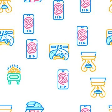 Relax Therapy Time Vector Seamless Pattern Stock Illustration