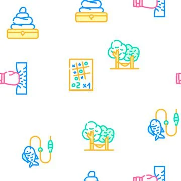 Relax Therapy Time Vector Seamless Pattern Illustrazione stock