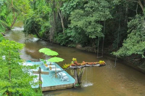 Relax time at the river Stock Photos