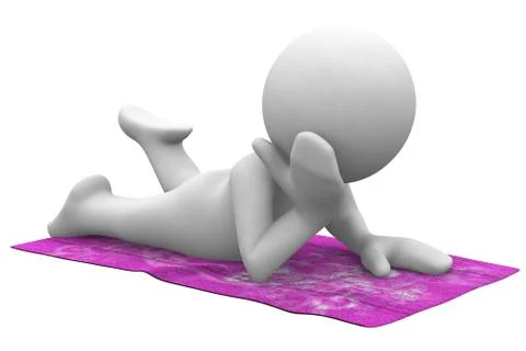 Relax under sun Stock Illustration