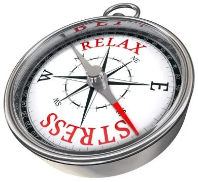 Relax vs stress concept compass Stock Illustration