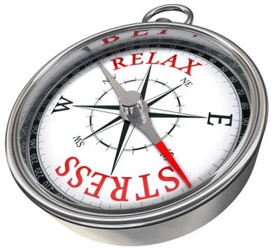Relax vs stress concept compass Stock Illustration