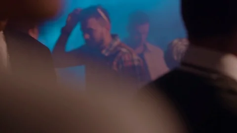 Relax young group of friends dancing together enjoying party music at night Stock-Footage 114926193