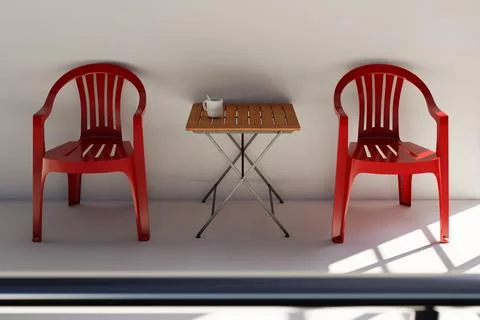 Relaxation area on the veranda Stock Illustration