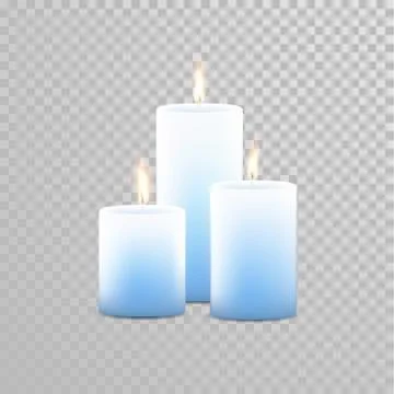 Relaxation candle set of blue vector candles Illustration