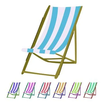 Relaxation deck chair vector cartoon graphic Stock Illustration