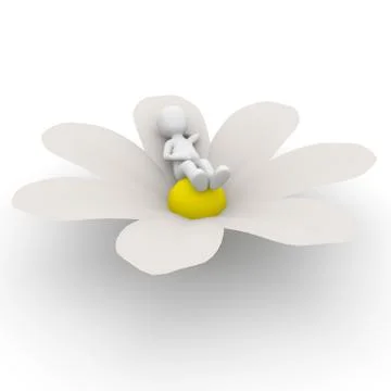 Relaxation on flower Stock Illustration