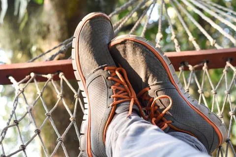 Relaxation on the hammock Foto stock