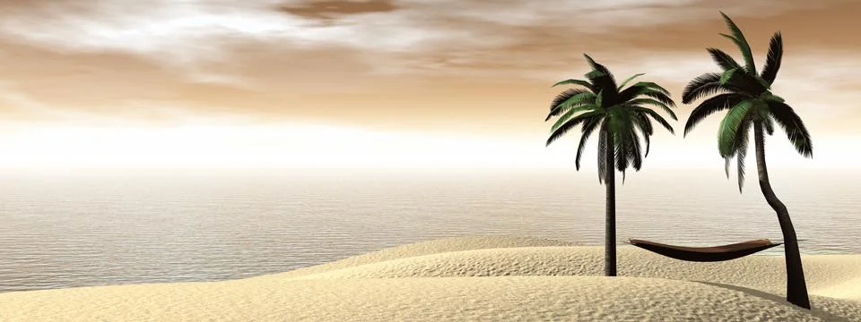Relaxation at holidays - 3D render Stock Illustration
