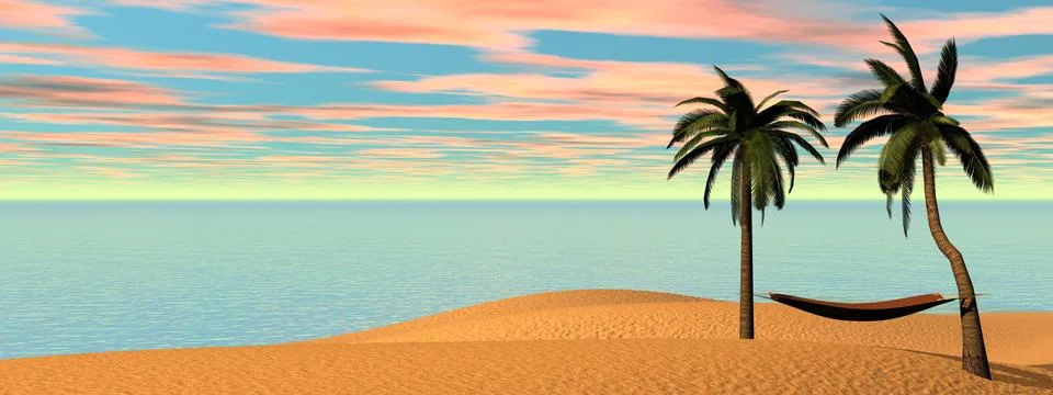 Relaxation at holidays - 3D render Stock Illustration