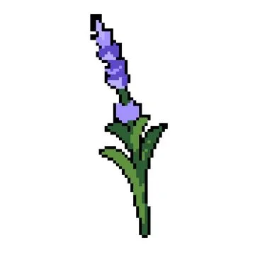 Relaxation lavender pixel art vector illustration Stock Illustration