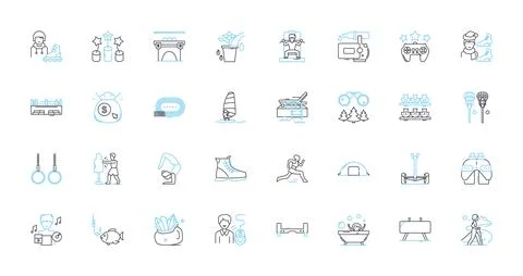 Relaxation methods linear icons set. editation, Yoga, Breathing, Massage Stock Illustration