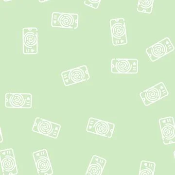 Relaxation phone app line vector seamless pattern Illustrazione stock