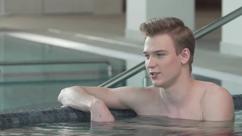 Relaxation in the pool Stock Footage 127181890