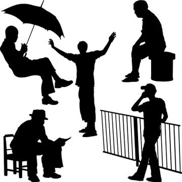 Relaxation Silhouettes Stock Illustration