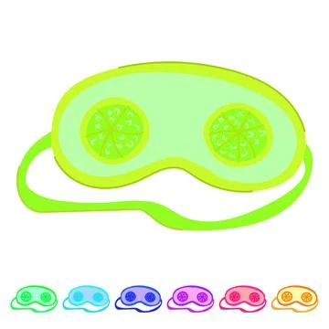 Relaxation sleep mask eye vector cartoon graphic Stock Illustration
