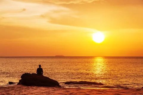Relaxation in sunset light Stock Photos