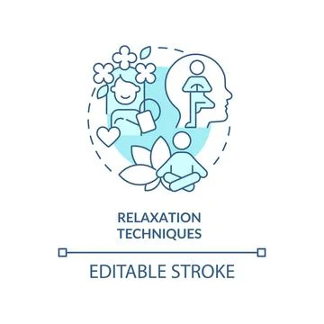 Relaxation techniques turquoise concept icon 스톡 일러스트
