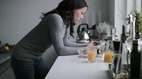 Relaxed breakfast at home Video stock 53087321