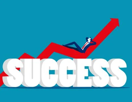 Relaxed. Businessman lying on a graph. Concept business successful vector... Stock Illustration