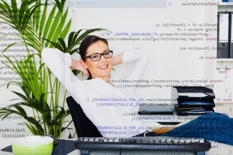 Relaxed Computer Programmer 스톡 사진