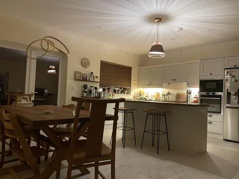 Relaxed evening at kitchen Stock Photos