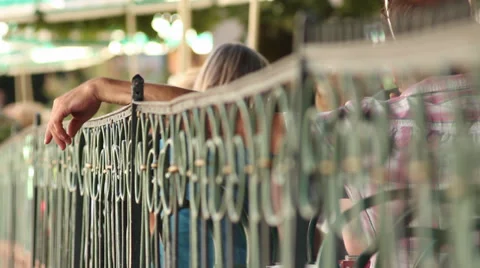 Relaxed hand on a fence Video stock 32162978
