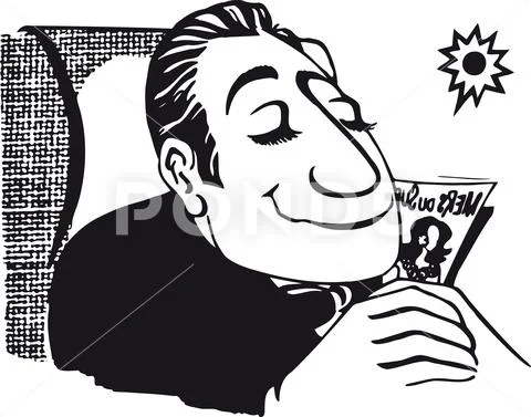 Relaxed man, Retro Vector Illustration Stock Illustration