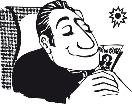 Relaxed man, Retro Vector Illustration Stock Illustration