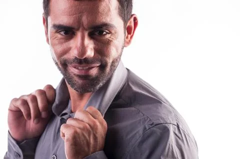 Relaxed man smiling Stock Photos