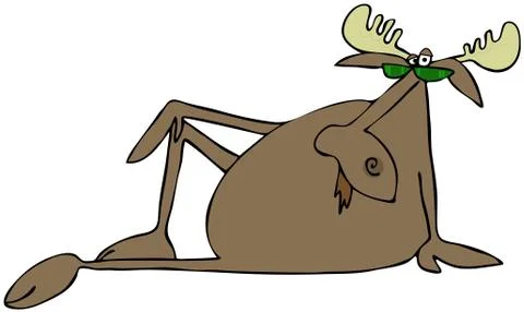 Relaxed moose Illustrazione stock